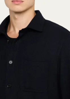 Maurizio BaldassariMen's Solferino Cashmere Raw Edge Overshirt