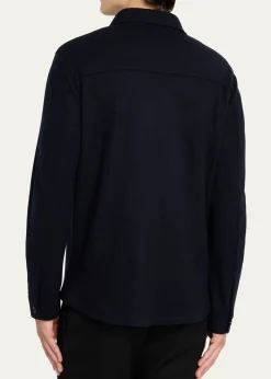 Maurizio BaldassariMen's Solferino Cashmere Raw Edge Overshirt