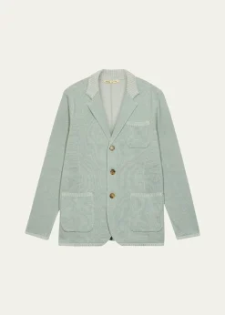 Maurizio BaldassariMen's Vanise Rib Knit Blazer Jacket