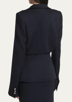 McQueenCertified Wool Folded Lapel Single-Breasted Jacket