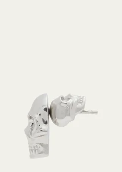 McQueenMen's Skull Stud Earring, Single