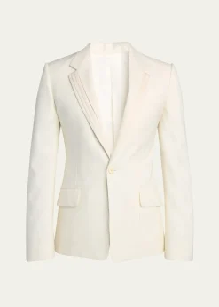 McQueenMen's Wool Pleated-Lapel Single-Breasted Dinner Jacket
