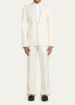 McQueenMen's Wool Pleated-Lapel Single-Breasted Dinner Jacket