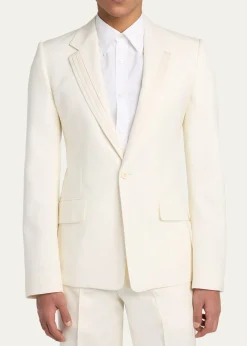 McQueenMen's Wool Pleated-Lapel Single-Breasted Dinner Jacket