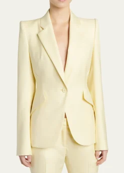 McQueenSingle-Breasted Crepe Slim Jacket