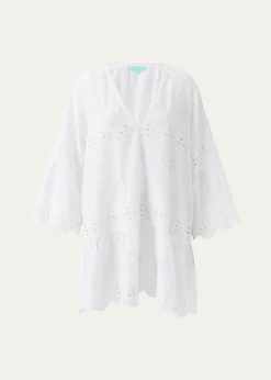 Melissa OdabashMay Eyelet Embroidered Kaftan Coverup