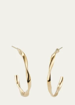 Meredith Frederick14k Yellow Gold Twisted Hoop Earrings