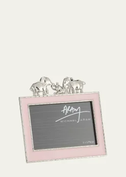 Michael AramGirls' Elephant 4" x 6" Picture Frame, Pink