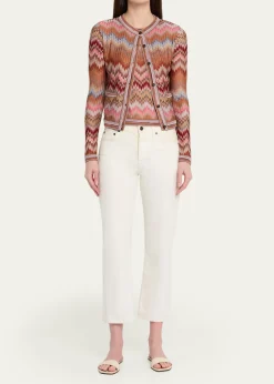 MissoniMulticolor Snake Chevron Crewneck Cardigan