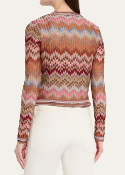 MissoniMulticolor Snake Chevron Crewneck Cardigan