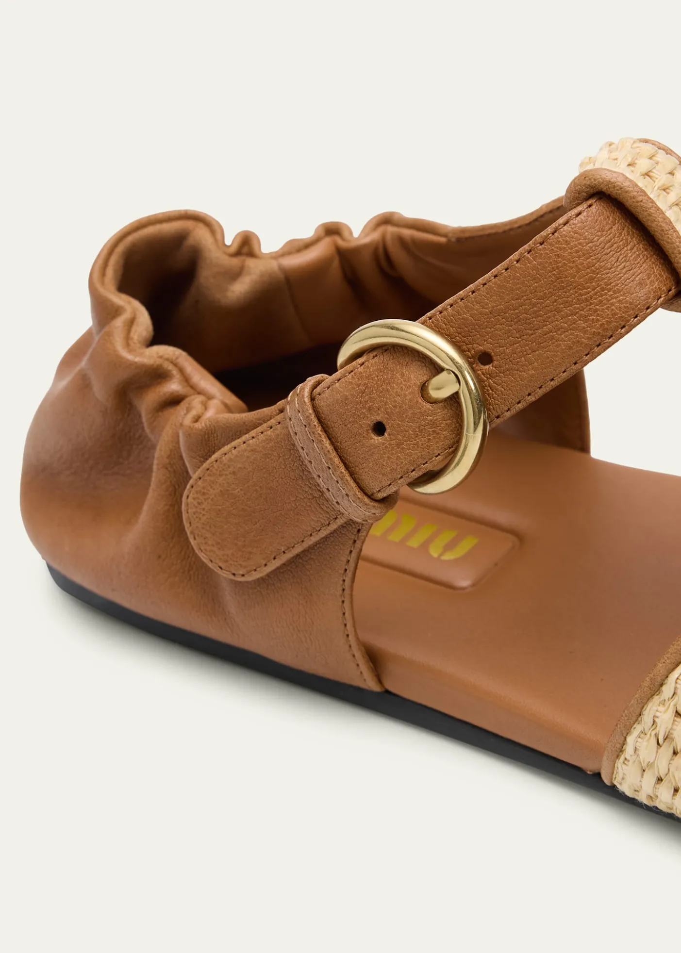 Miu MiuRaffia and Leather Fisherman Sandals