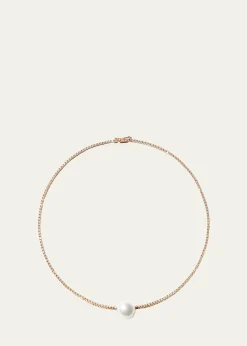 Mizuki18K Yellow Gold Eve Necklace with 12mm South Sea Pearl, 15"L