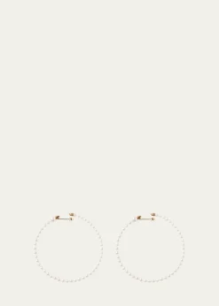 Mizuki14K Yellow Gold 3mm Akoya Large Hoop Earrings