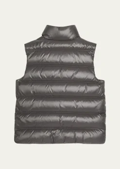 Moncler Boy's Tib Logo Quilted Vest, Size 4-6
