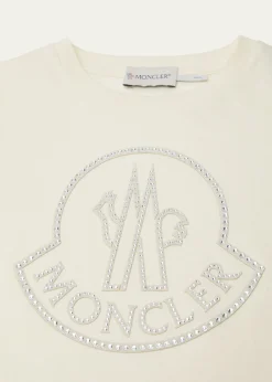 Moncler Girl's Embellished Bell Logo T-Shirt, Size 4-6