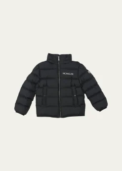 MonclerBoy's Bajan Airsoft Hooded Zip-Front Down Jacket, Size 4-6