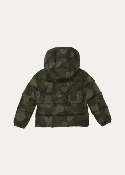 MonclerBoy's Escer Camo Logo-Print Puffer Jacket, Size 4-6