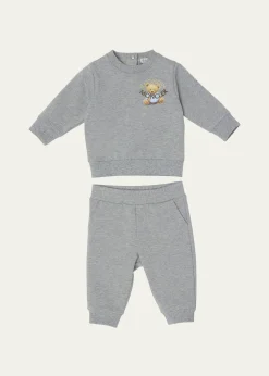 MonclerBoy's Teddy Bear Logo Sweatshirt & Sweatpants, Size 6M-3