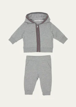 MonclerBoy's Two-Piece Tri-Stripe Hoodie & Sweatpants Set, Size 6M-3