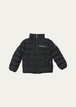 MonclerBoy's Bajan Airsoft Hooded Zip-Front Down Jacket, Size 8-10