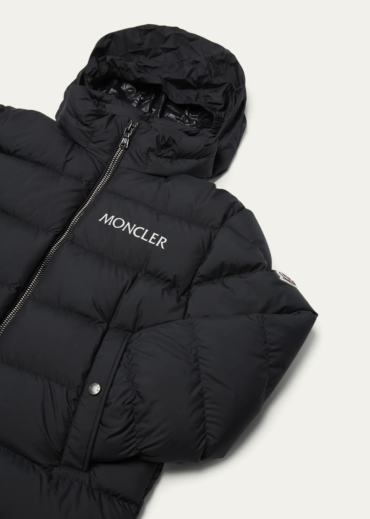 MonclerBoy's Bajan Airsoft Hooded Zip-Front Down Jacket, Size 12-14