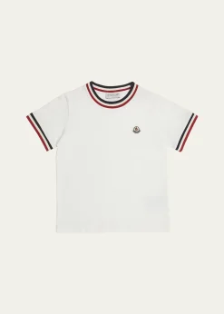Moncler Boy's Classic Logo Emblem T-Shirt, Size 8-14