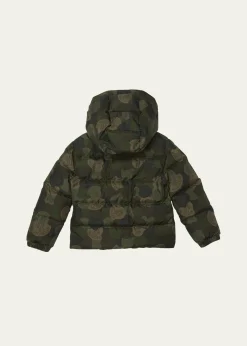 MonclerBoy's Escer Camo Logo-Print Puffer Jacket, Size 12-14