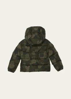 MonclerBoy's Escer Camo Logo-Print Puffer Jacket, Size 8-10
