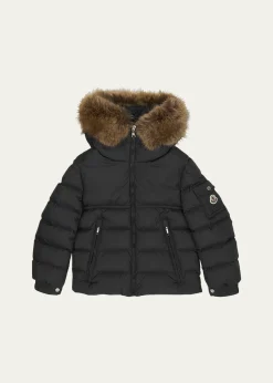 Moncler Boy's Faux Fur Hooded Puffer Jacket, Size 8-14