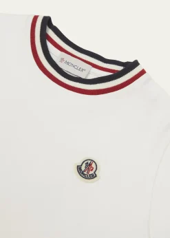 MonclerBoy's Logo Patch Striped Trim T-Shirt, Size 8-14