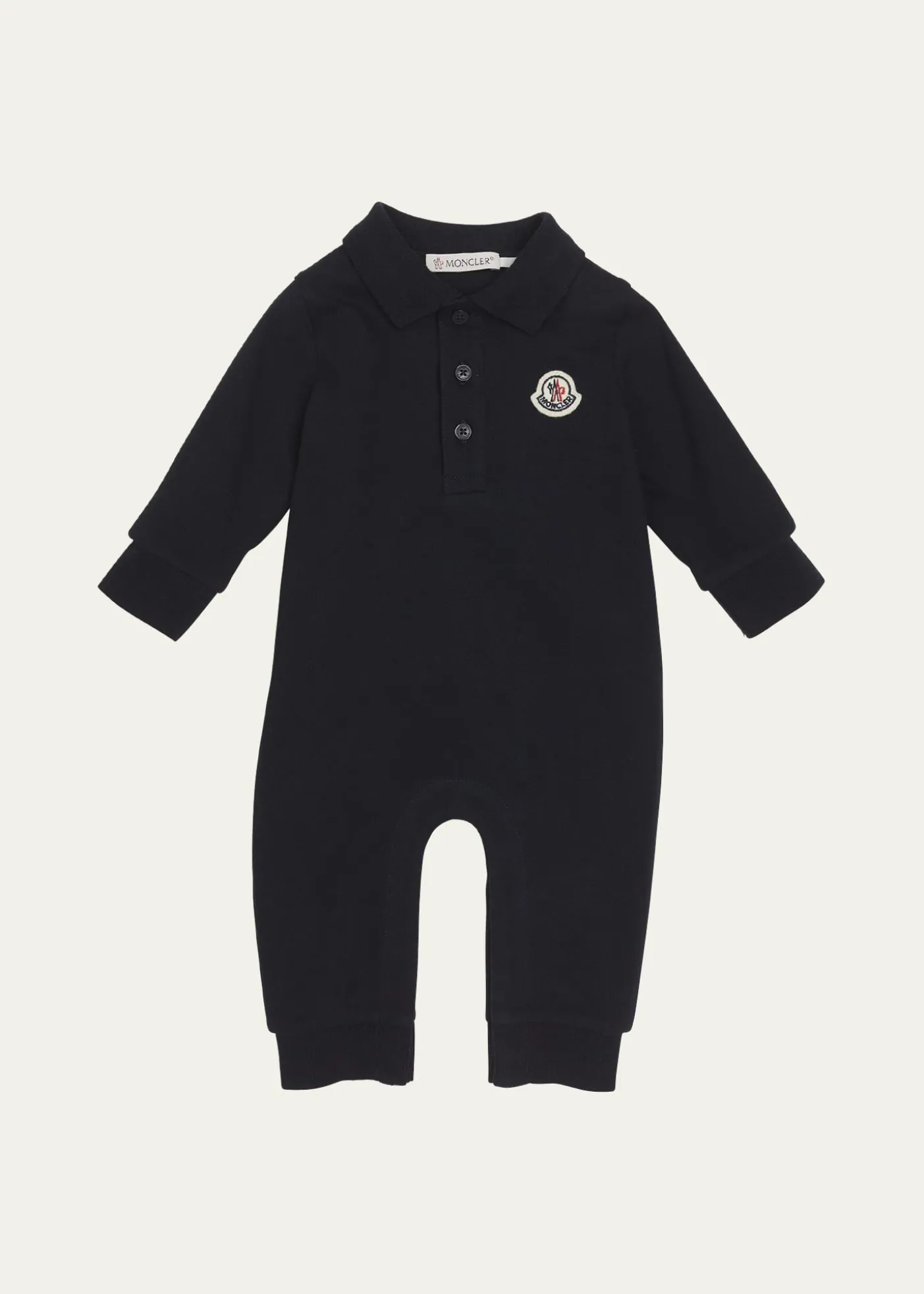 MonclerBoy's Logo-Print Polo Romper, Size Newborn-24M