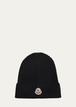 MonclerBoy's Logo Ribbed Wool Beanie