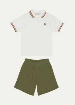 MonclerBoy's Polo Shirt W/ Shorts Set, Size 12-14
