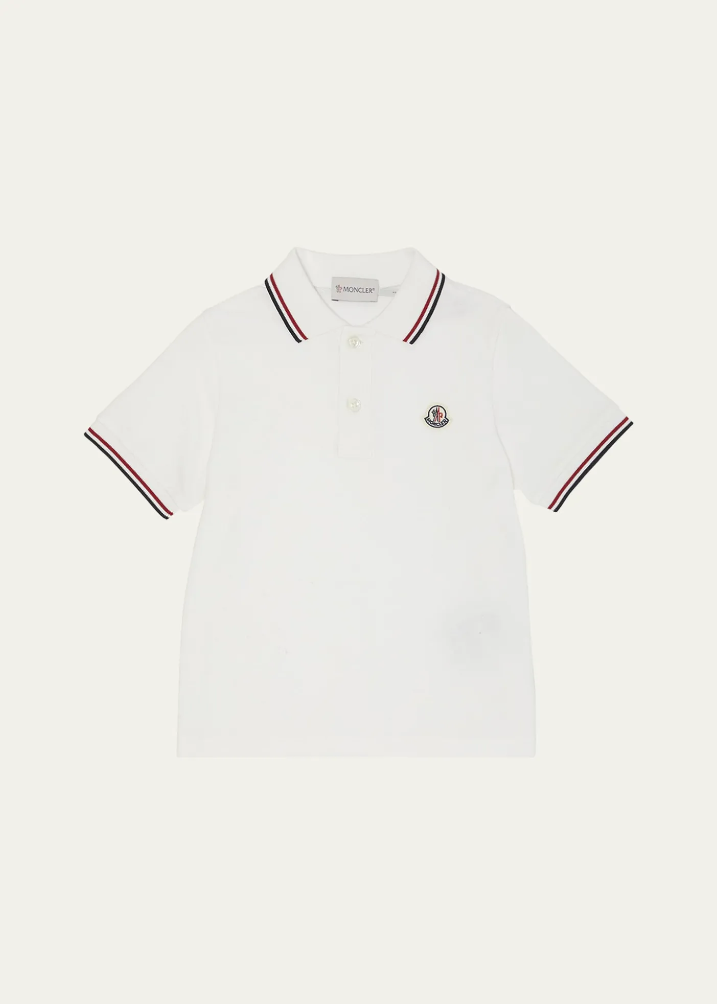 MonclerBoy's Tricolor-Trim Short-Sleeve Polo Shirt, Size 12-14
