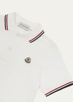 MonclerBoy's Tricolor-Trim Short-Sleeve Polo Shirt, Size 12-14
