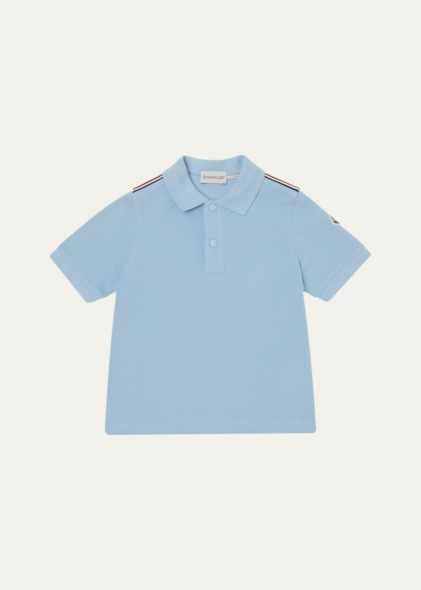 MonclerBoy's Tri-Stripe Pique Polo Shirt, Size 4-10