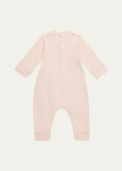 MonclerGirl's Logo-Print Coverall, Size Newborn-12M