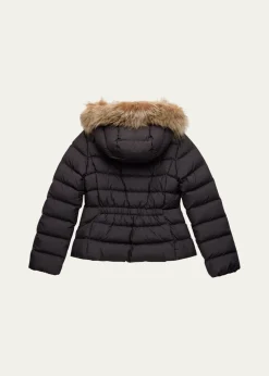 MonclerGirl's Bodette Puffer Jacket W/ Dyed Shearling Hood, Size 8-14