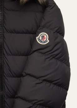 MonclerGirl's Bodette Puffer Jacket W/ Dyed Shearling Hood, Size 8-14