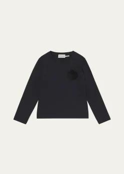 MonclerGirl's 3D Flower Long-Sleeve T-Shirt, Size 4-6