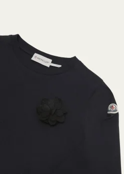 MonclerGirl's 3D Flower Long-Sleeve T-Shirt, Size 4-6