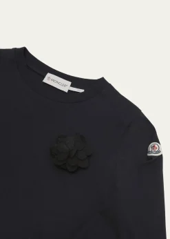 MonclerGirl's 3D Flower Long-Sleeve T-Shirt, Size 8-10