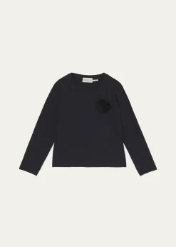 MonclerGirl's 3D Flower Long-Sleeve T-Shirt, Size 8-10