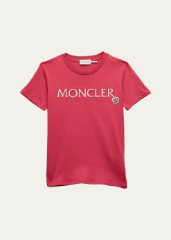 Moncler Girl's Embroidered Logo-Print T-Shirt, Size 8-14