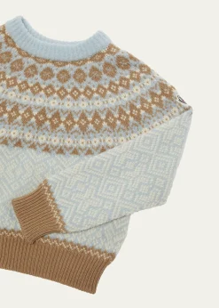 MonclerGirl's Fair Isle Wool Crewneck Sweater, Size 8-10