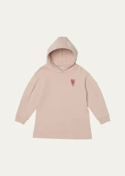 MonclerGirl's Heart Logo-Print Hooded Sweatshirt Dress, Size 12-14