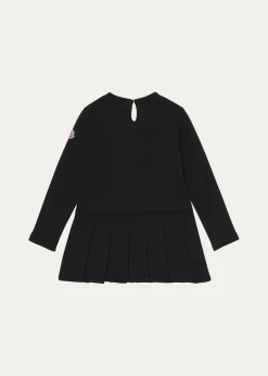 MonclerGirl's Logo Detail Pleated Sweatshirt Dress, Size 8-10