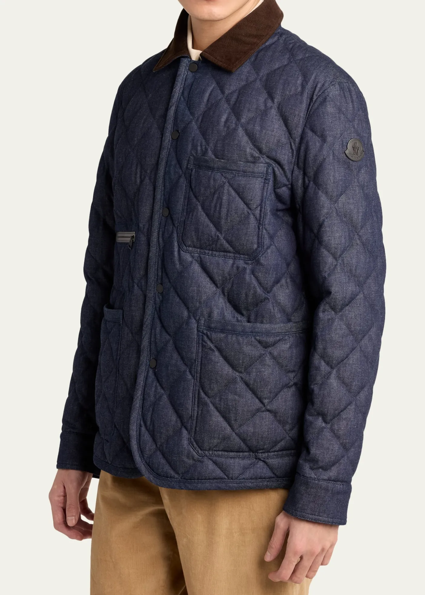 Moncler GrenobleMen's Cotton & Leather Quilted Jacket