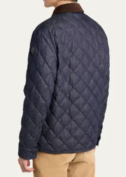 Moncler GrenobleMen's Cotton & Leather Quilted Jacket