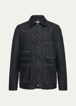 Moncler GrenobleMen's Haderu Denim Shirt Jacket